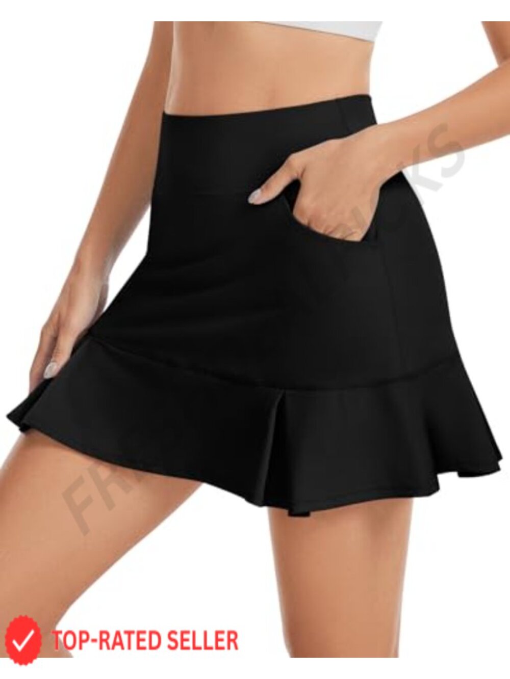 2-in-1 Pleated Tennis Skort with Built-in Shorts Pockets